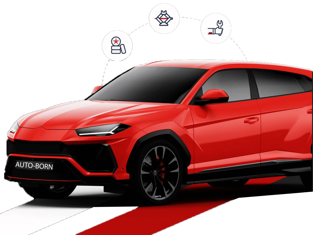 red motor vehicle